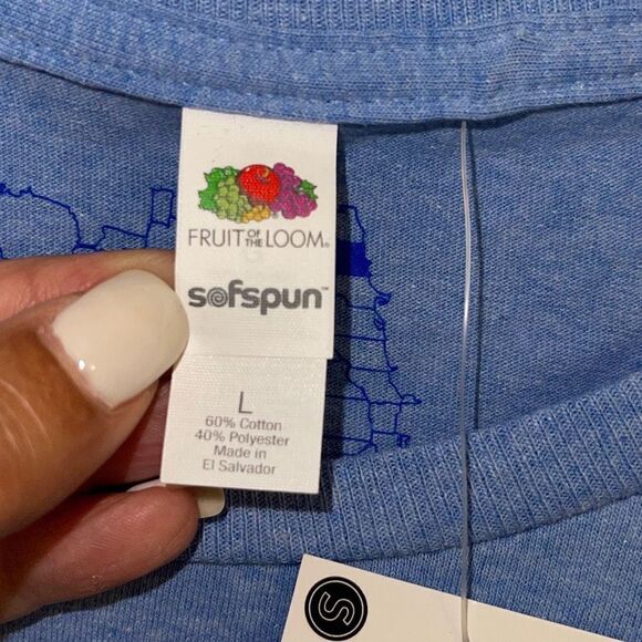 Fruit of the Loom Chicago‎ Andersonville T-Shirt Blue Size Large New - Picture 6 of 7